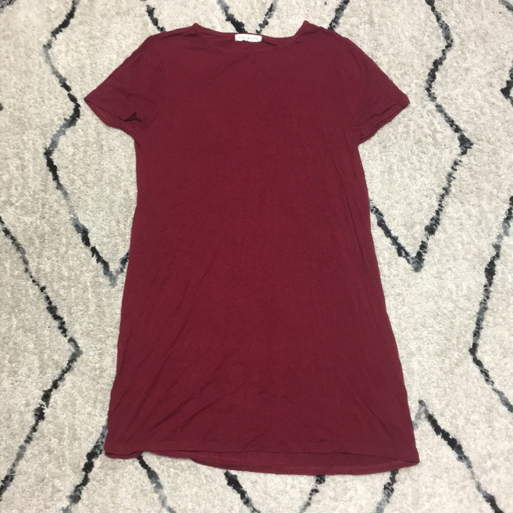 Maroon T-Shirt Dress